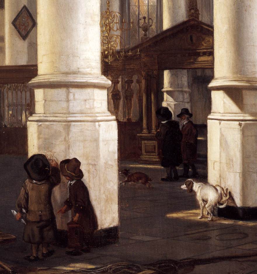 Interior of the Oude Kerk, Delft (detail) by WITTE, Emanuel de