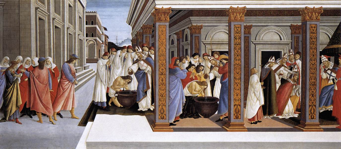 Baptism of St Zenobius and His Appointment as Bishop by BOTTICELLI, Sandro