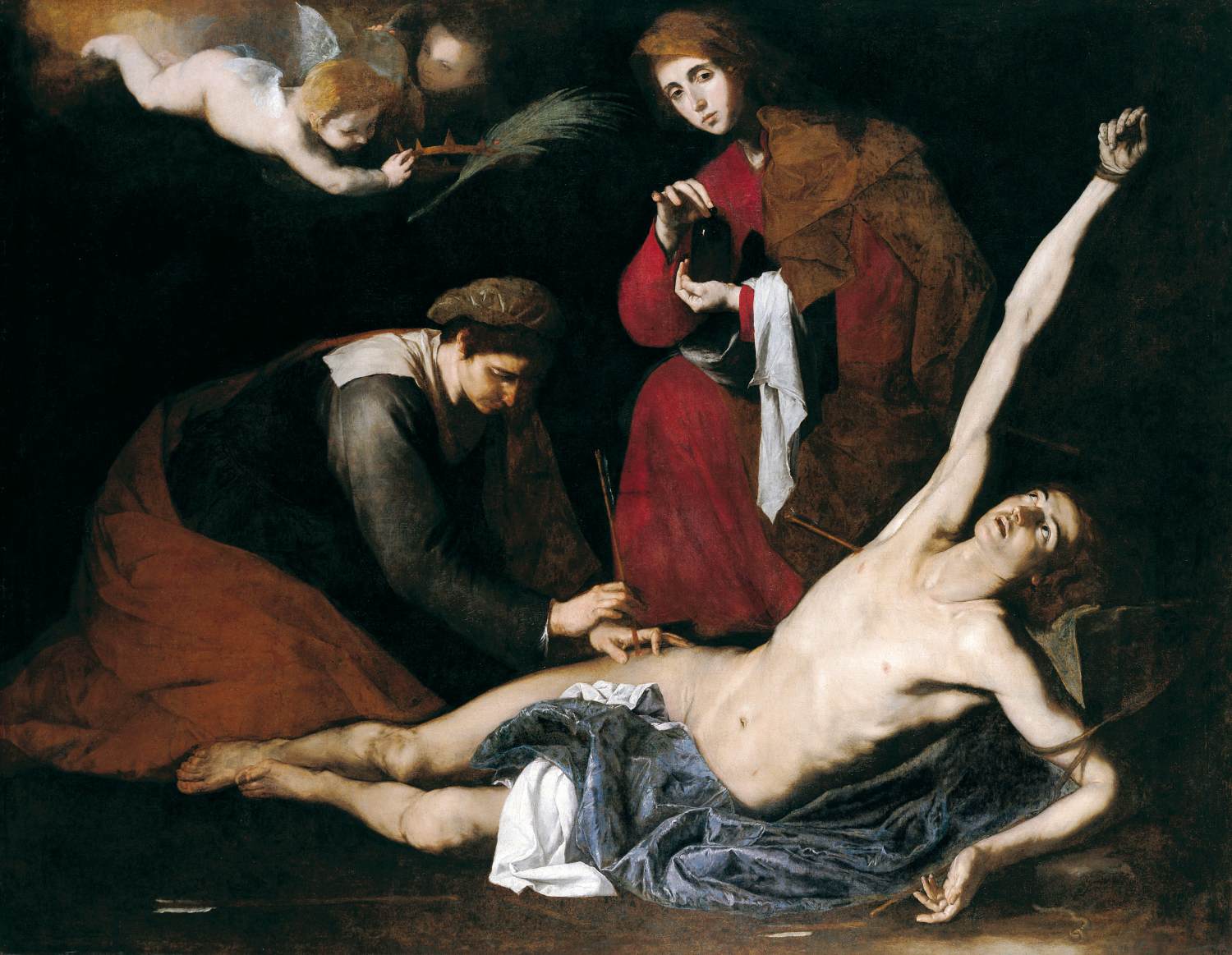 St Sebastian Tended by the Holy Women by RIBERA, Jusepe de