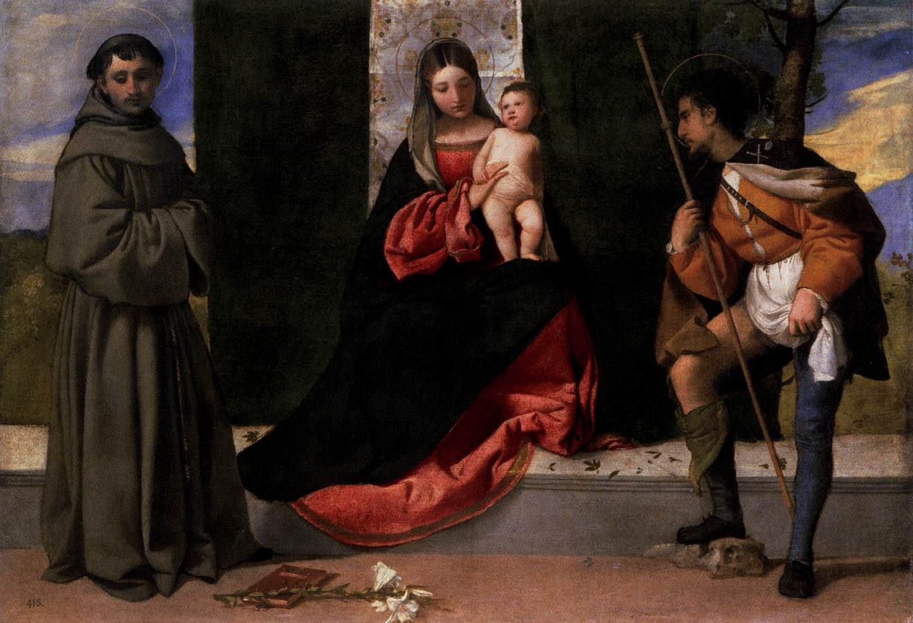 Madonna and Child with Sts Anthony of Padua and Roch by TIZIANO Vecellio