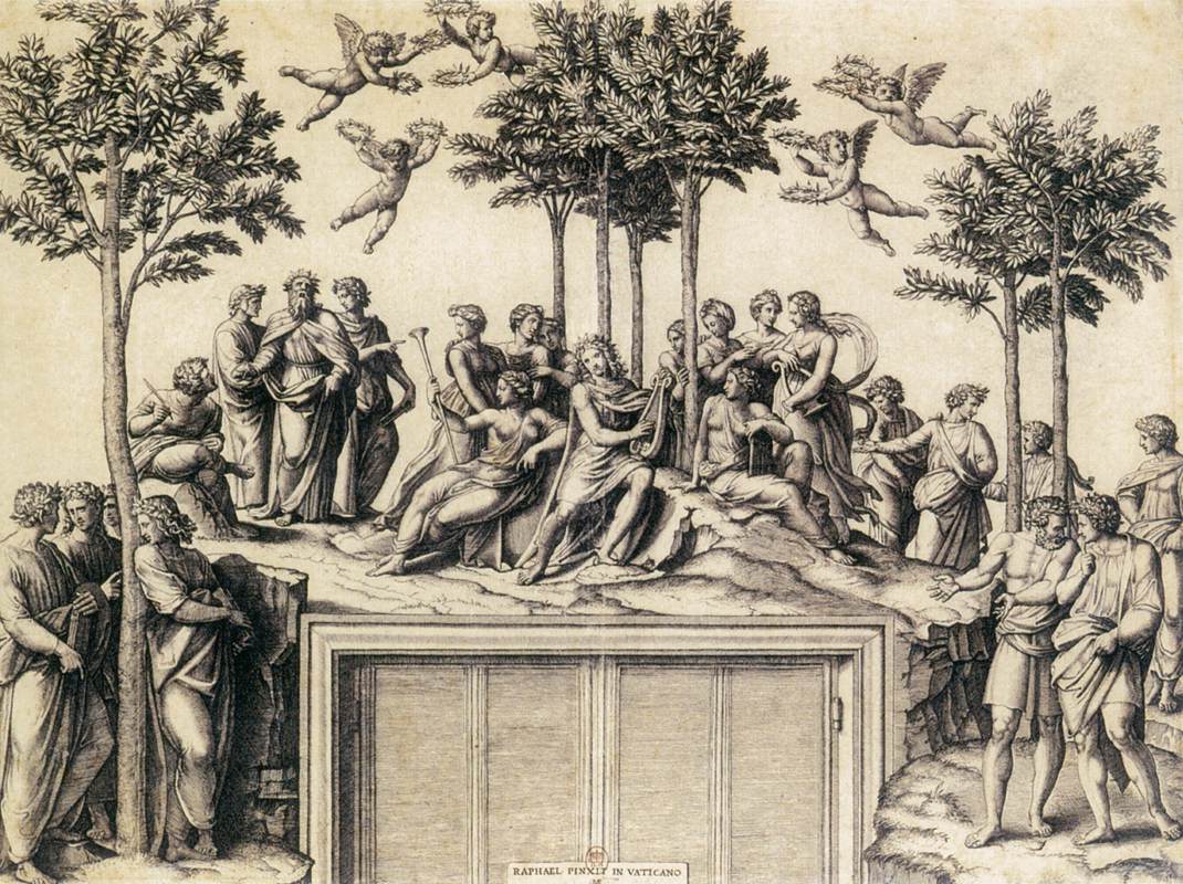 Apollo on the Parnassus by RAIMONDI, Marcantonio