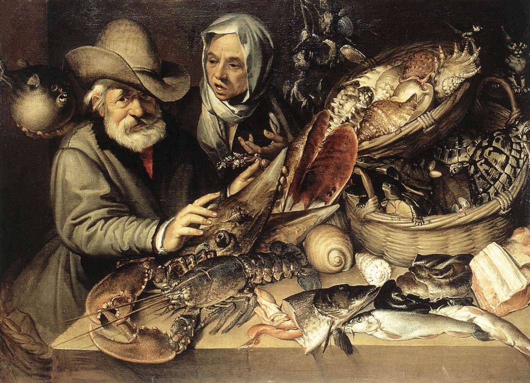 The Fishmonger's Shop by PASSEROTTI, Bartolomeo