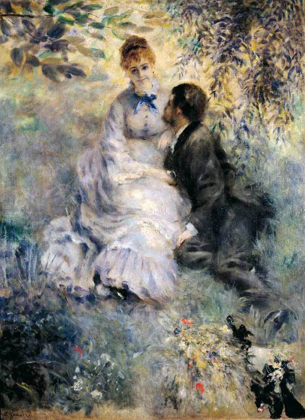 Couple Sitting in a Garden by PORCELLIS, Julius