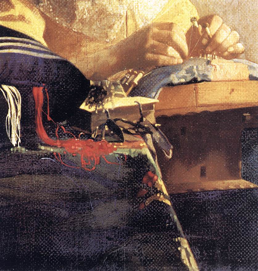 The Lacemaker (detail) by VERMEER, Johannes