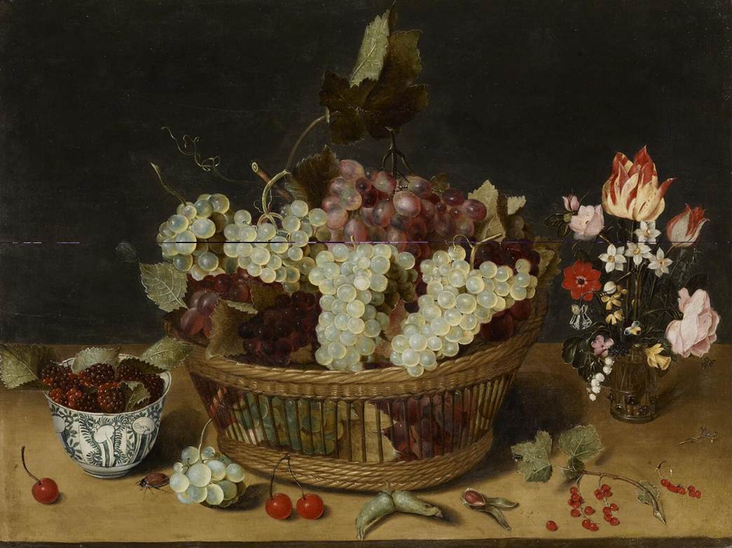 Still-Life with Chinese Bowl and Vase of Flowers by