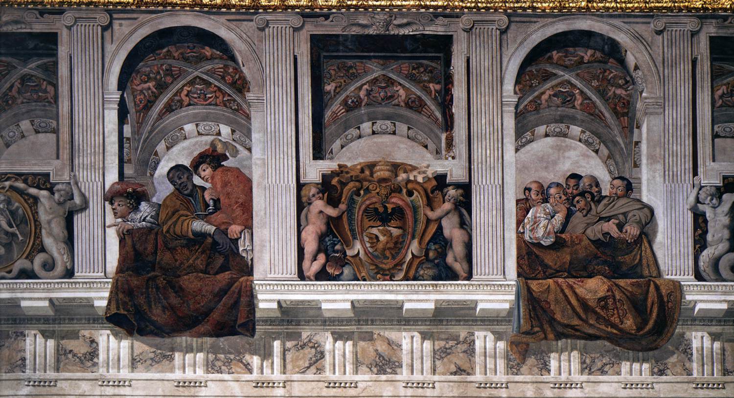 Frieze with ambassadors and spectators (detail) by