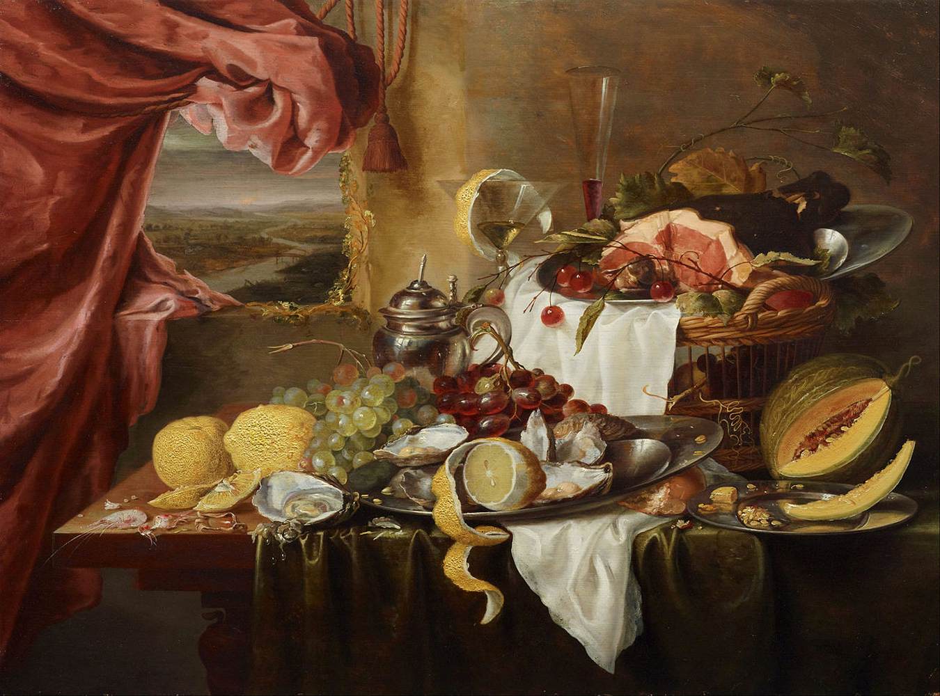 Still-Life with Landscape View by