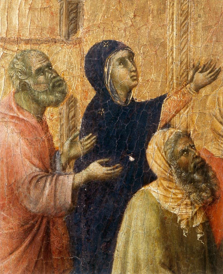 Disputation with the Doctors (detail) by DUCCIO di Buoninsegna