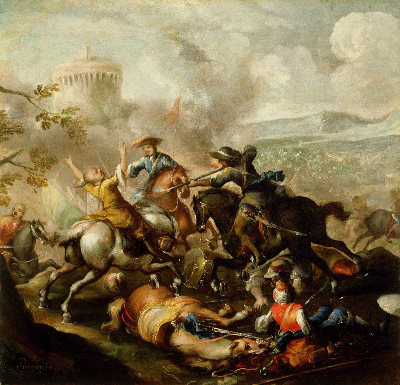 Battle with Turks by CALZA, Antonio