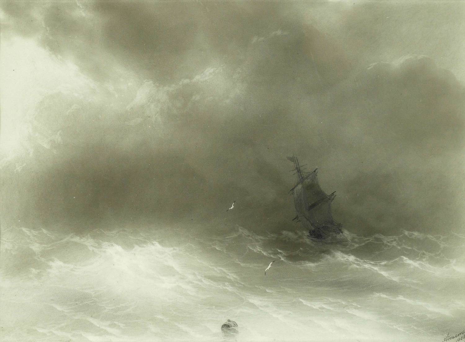 A Strong Wind by AIVAZOVSKY, Ivan Konstantinovich