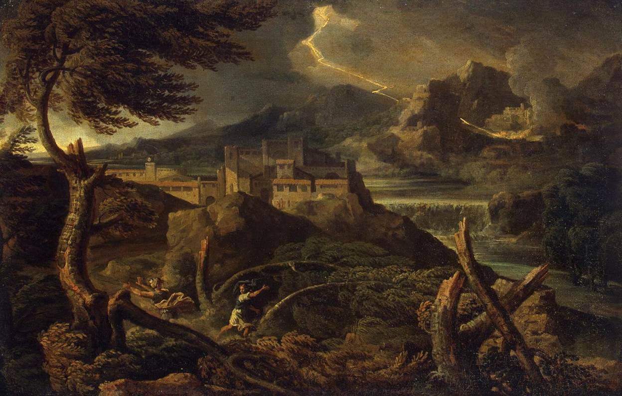 Landscape with Lightning by DUGHET, Gaspard