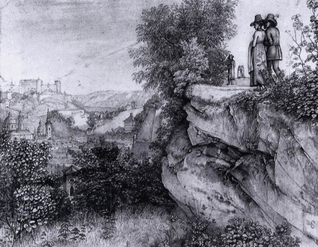 View of Salzburg and the Hohensalzburg Fortress fom the Mönschberg by OLIVIER, Ferdinand