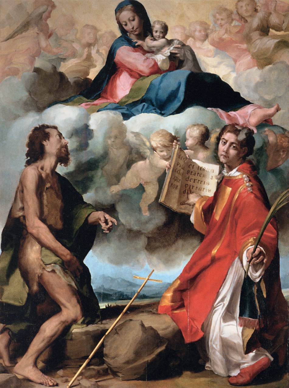 Virgin in Glory Flanked by Sts John the Baptist and Stephen by