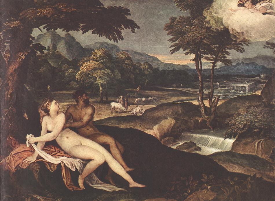 Landscape with Jupiter and Io by SCHIAVONE, Andrea