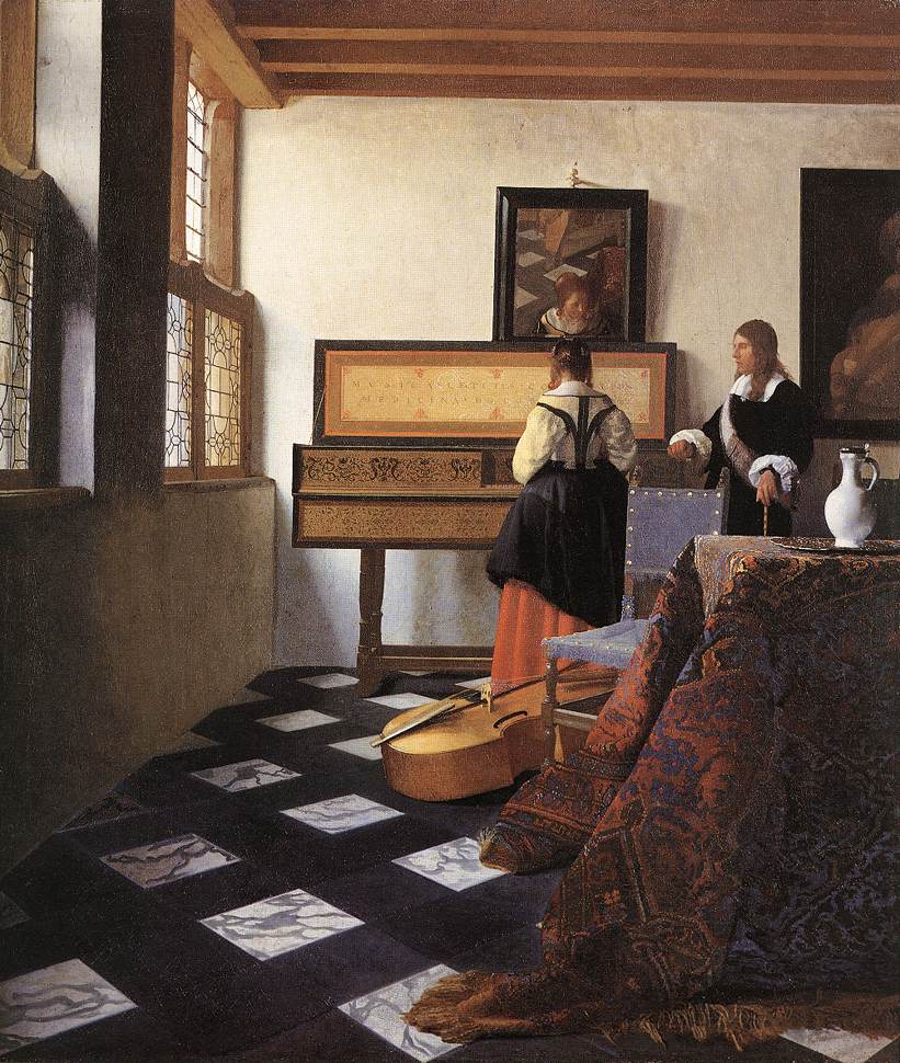 A Lady at the Virginals with a Gentleman by VERMEER, Johannes