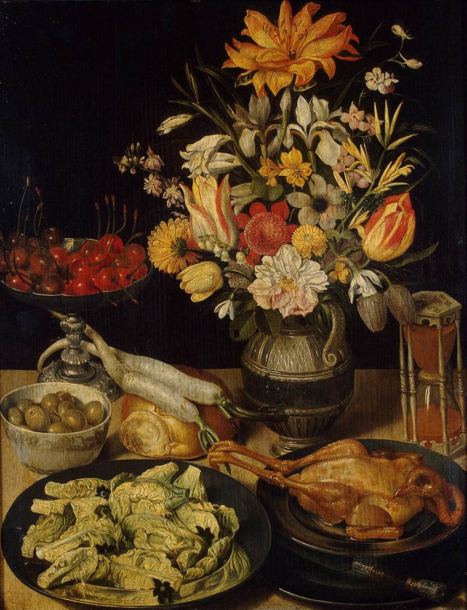 Still-Life with Flowers and Snacks by FLEGEL, Georg