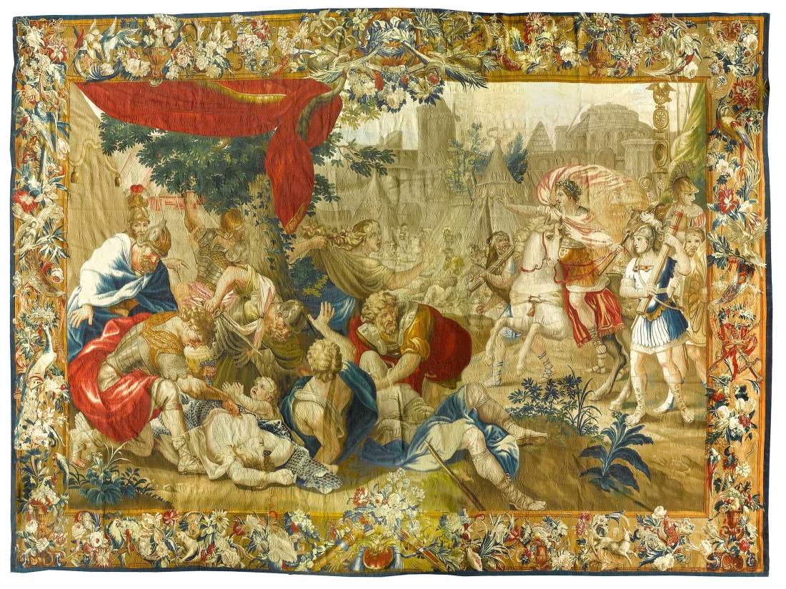 The Demidov Tapestry: Titus at the Massacre at Jerusalem by POËRSON, Charles