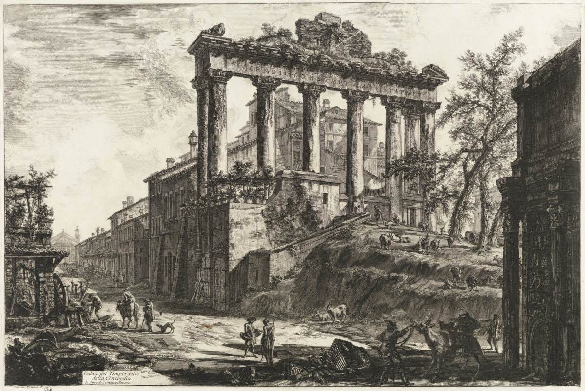 View of the Temple of Concord by PIRANESI, Giovanni Battista