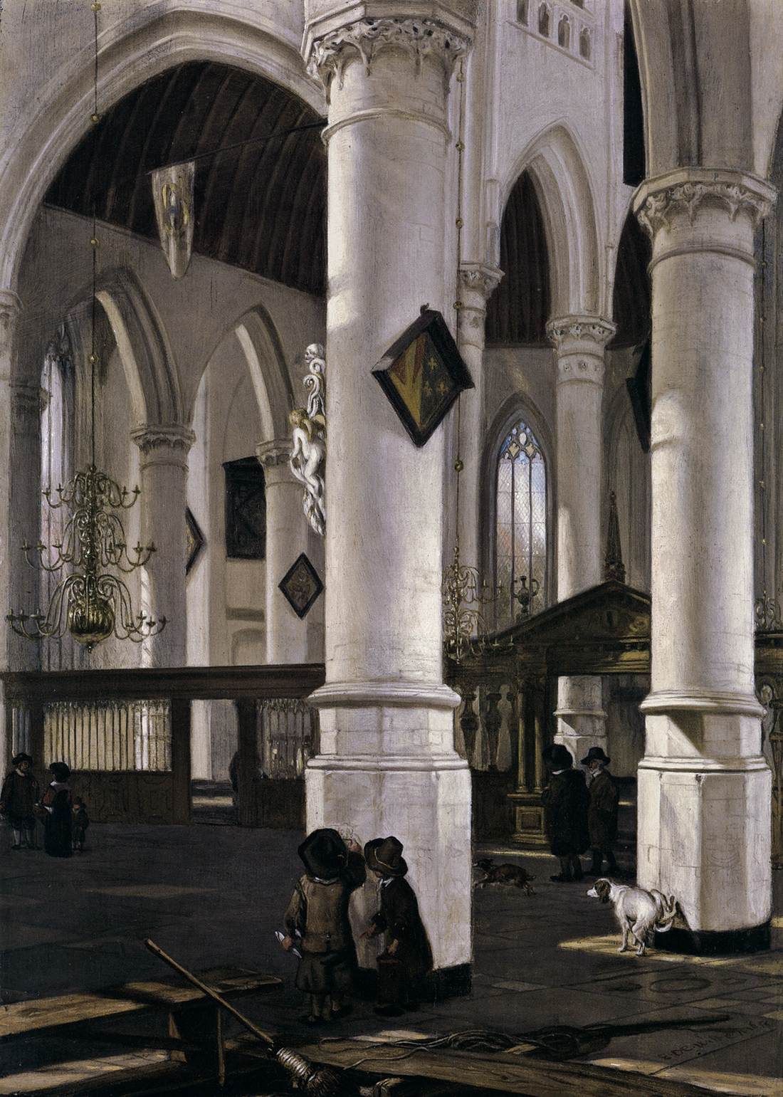 Interior of the Oude Kerk, Delft by WITTE, Emanuel de