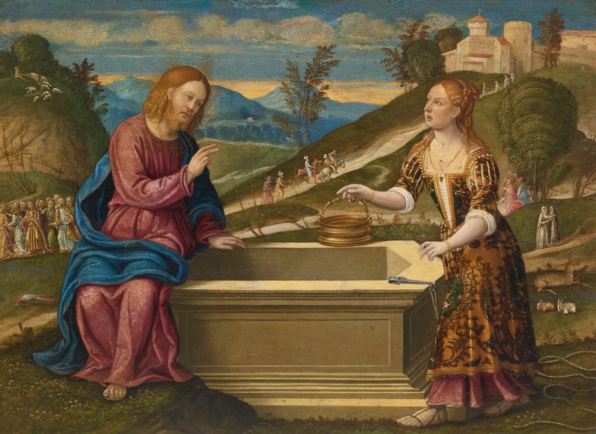 Christ and the Woman of Samaria by SANTACROCE, Girolamo da