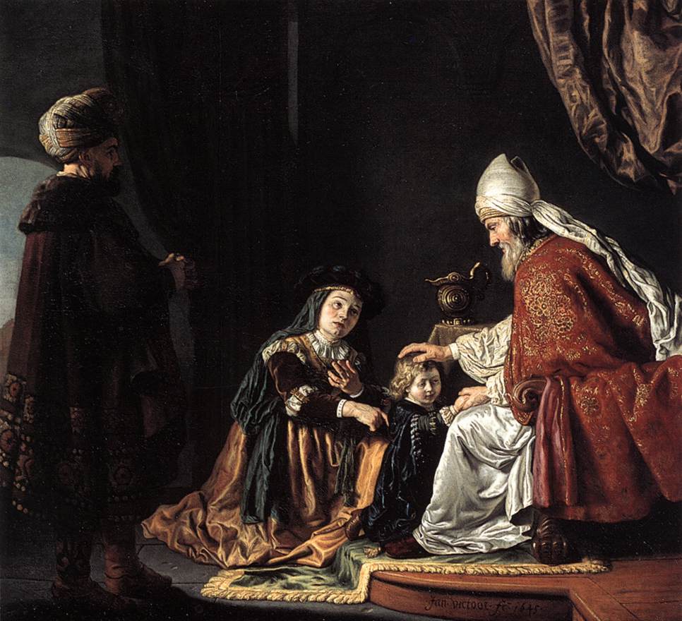 Hannah Giving Her Son Samuel to the Priest by VICTORS, Jan