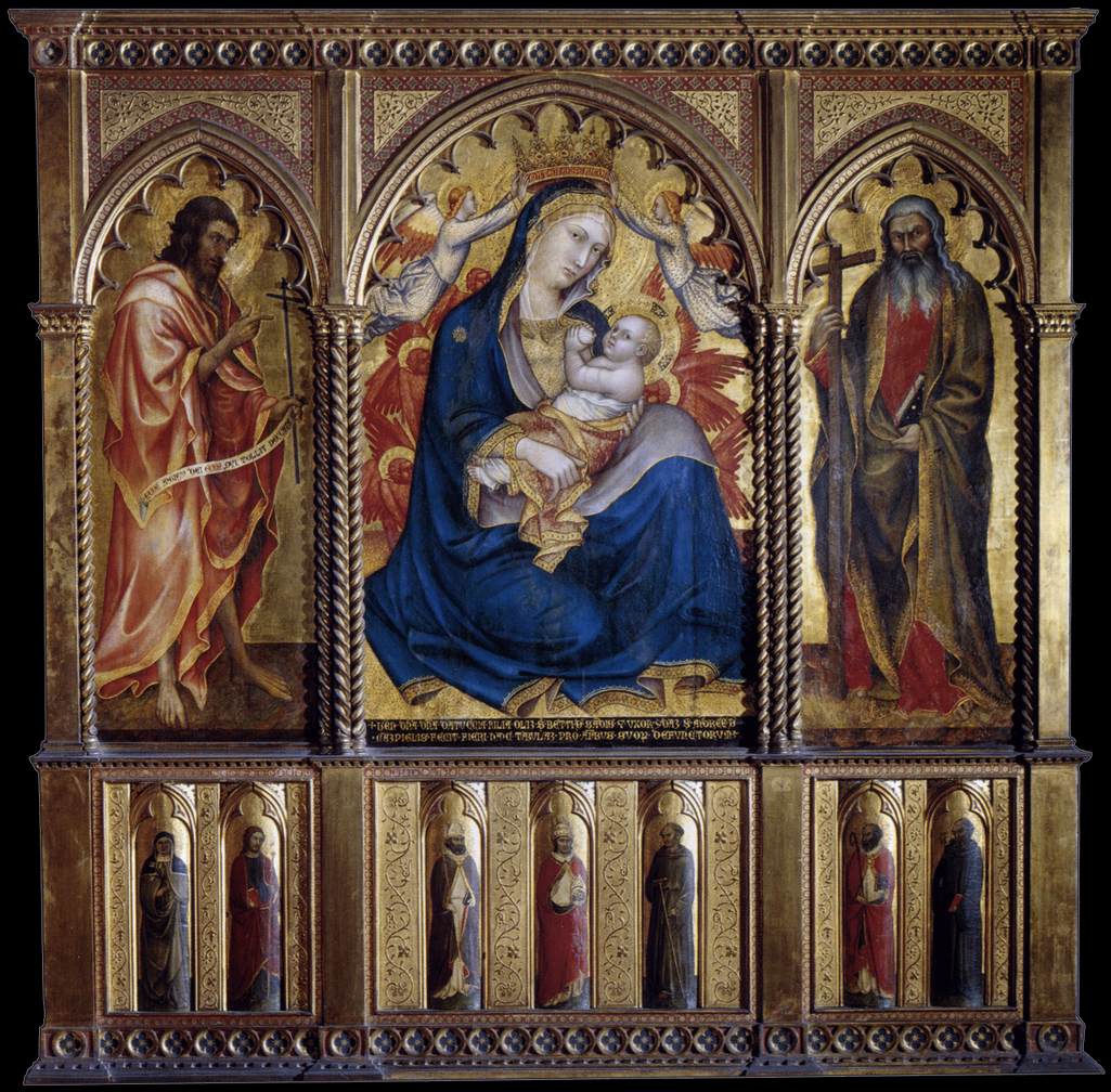 Virgin and Child with St John the Baptist and St Andrew by TADDEO DI BARTOLO