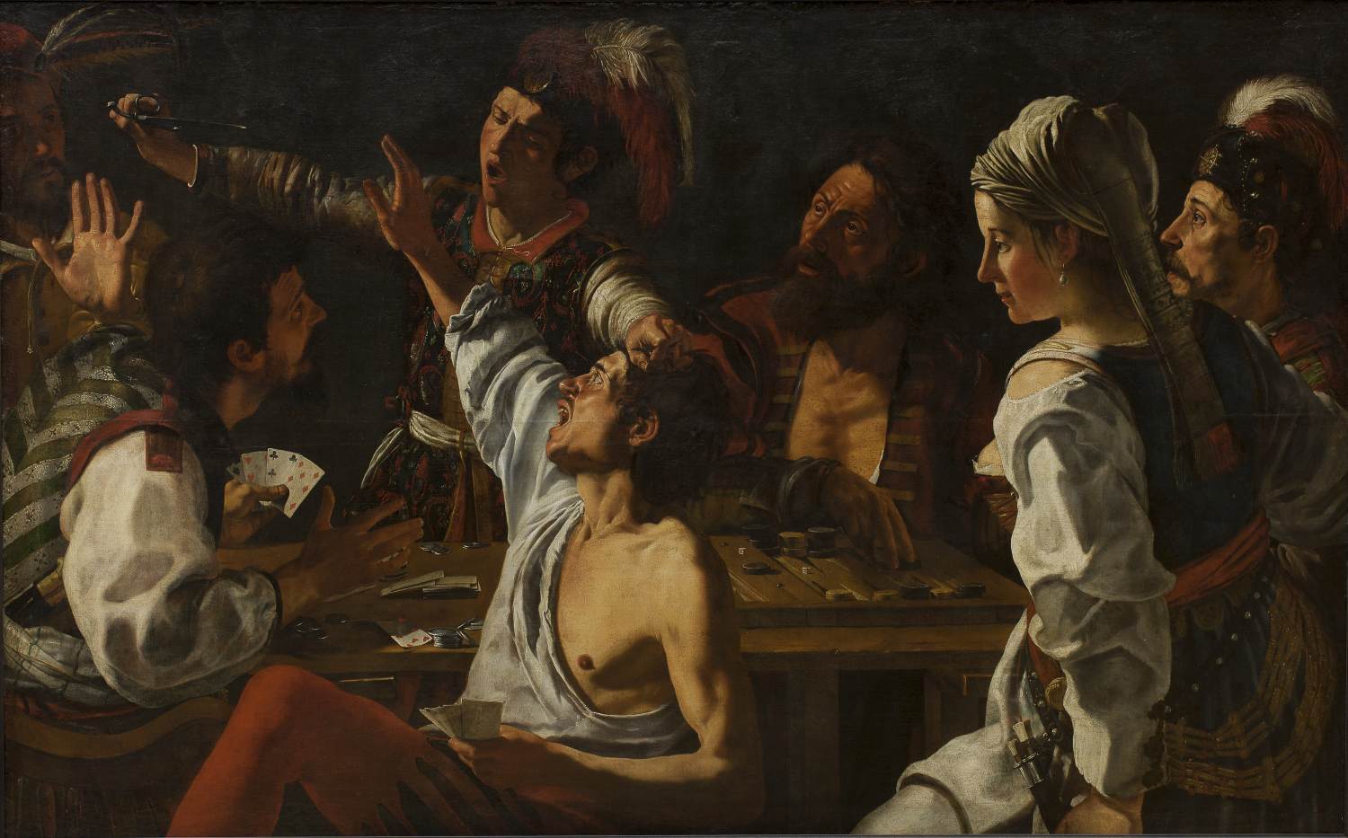 Card and Backgammon Players. Fight over Cards by ROMBOUTS, Theodor