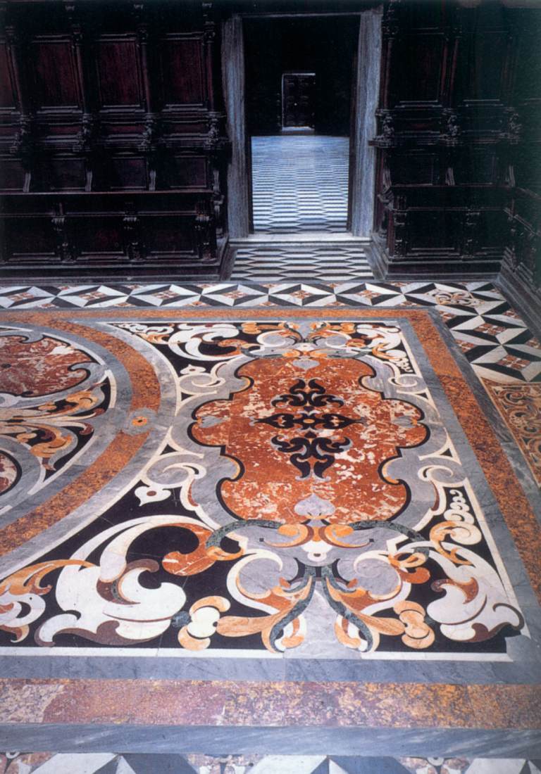 Inlaid marble floor by