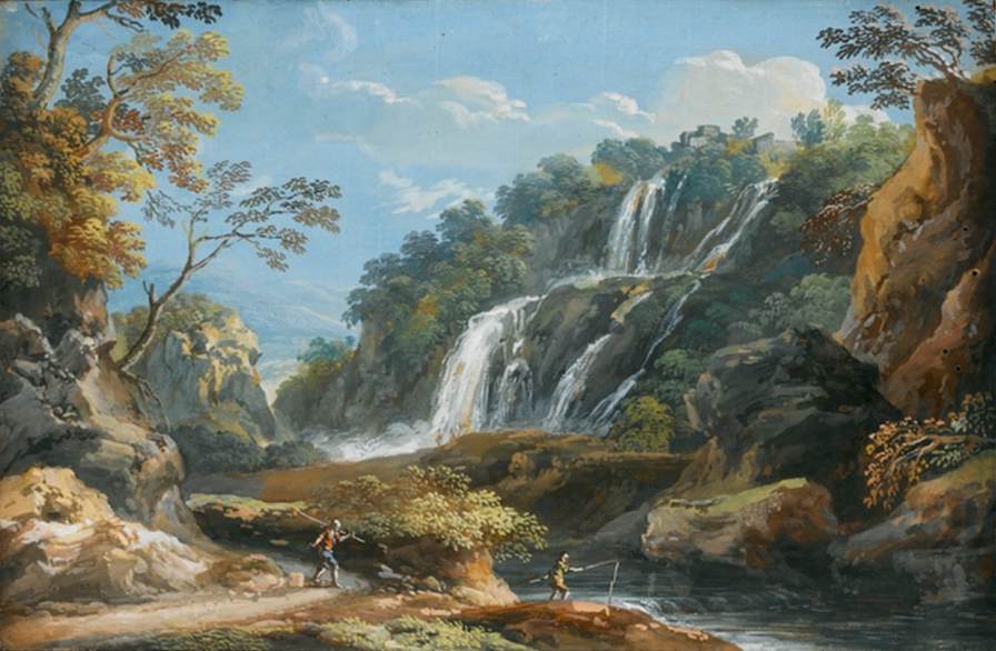 Roman View: The Waterfalls at Tivoli by