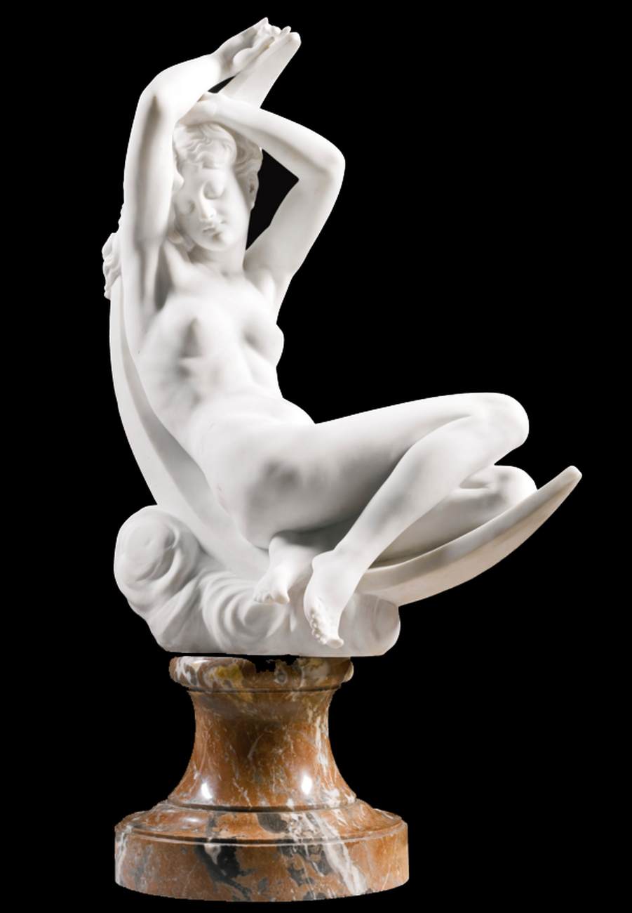 Diana Reclining on a Crescent Moon by DENÉCHEAU, Séraphin