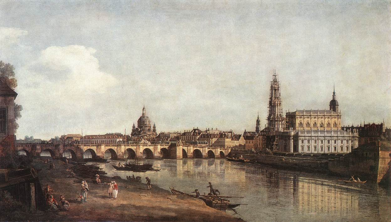 View of Dresden from the Right Bank of the Elbe with the Augustus Bridge by BELLOTTO, Bernardo