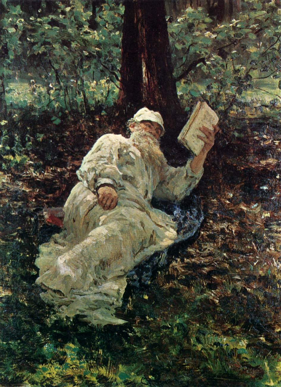 Tolstoy Resting in the Woods by REPIN, Ilya Yefimovich