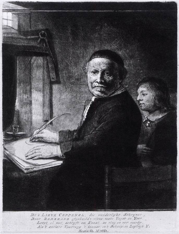 "Lieven van Coppenol with His Grandson (the "Small Coppenol")" by REMBRANDT Harmenszoon van Rijn