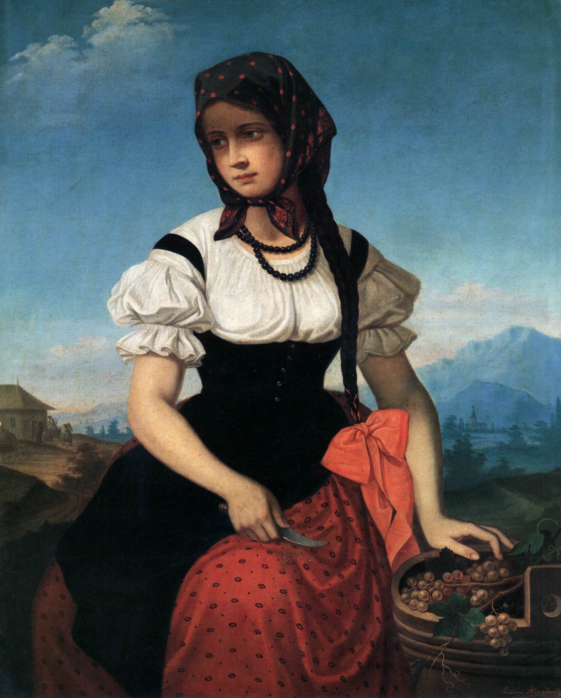 Grape Harvest Girl by ALEKSANDROVIĆ, Ljubomir