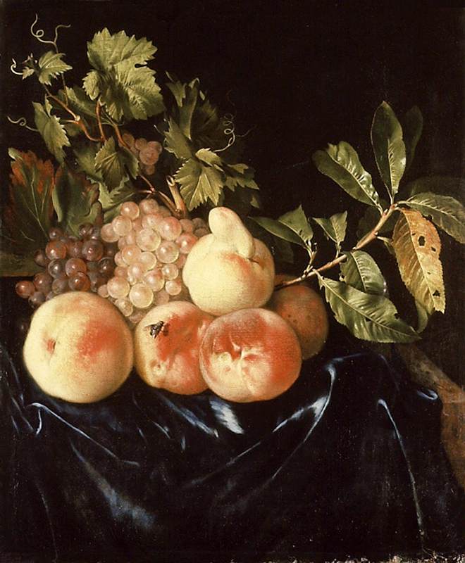 Still-Life of Peaches and Grapes by