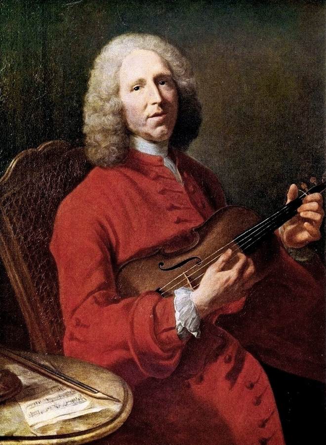 Jean-Philippe Rameau with Violin by AVED, Jacques-André-Joseph