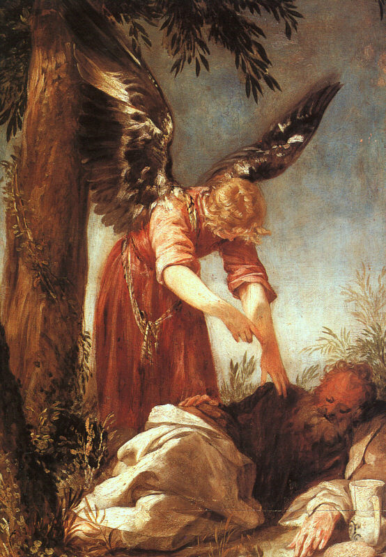 An Angel Awakens the Prophet Elijah by