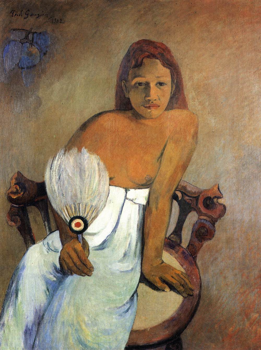 Girl with a Fan by GAUGUIN, Paul