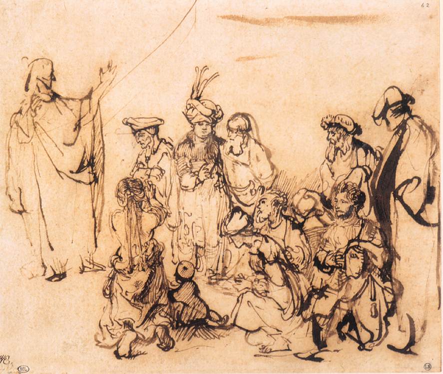 Christ preaching by REMBRANDT Harmenszoon van Rijn