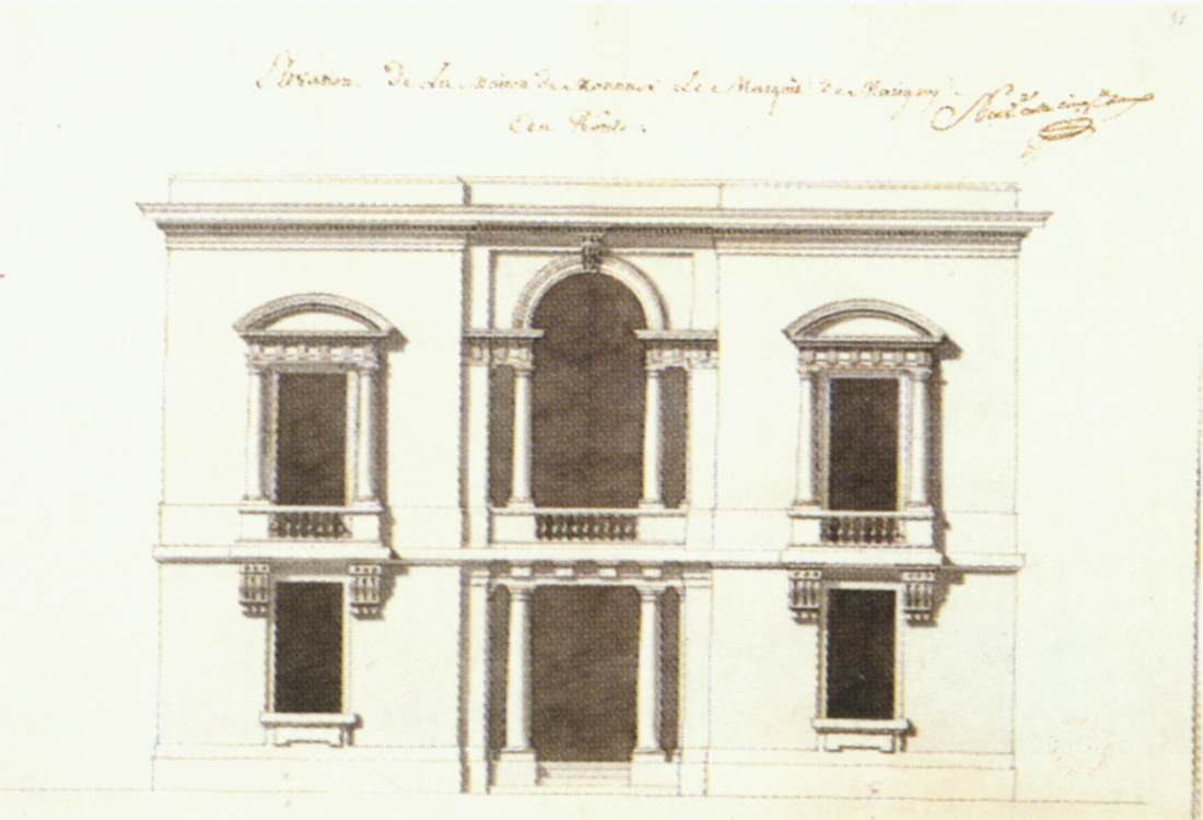 Elevation of the façade of the Hôtel du Roule by