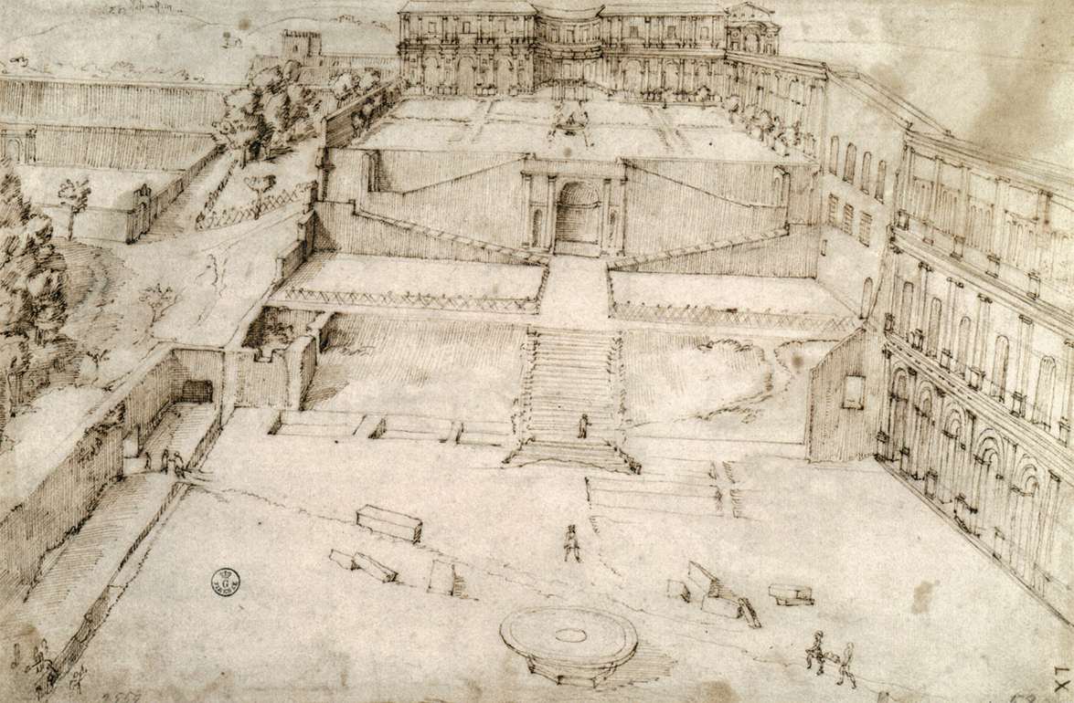 Belvedere Courtyard in the Vatican Palace by DOSIO, Giovanni Antonio