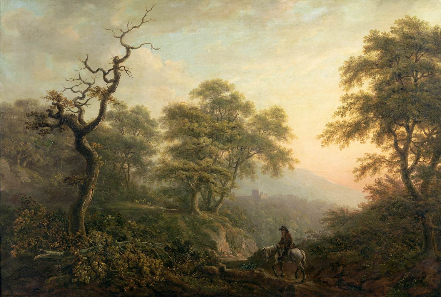 Landscape with a Figure on Horse by POCOCK, Nicholas