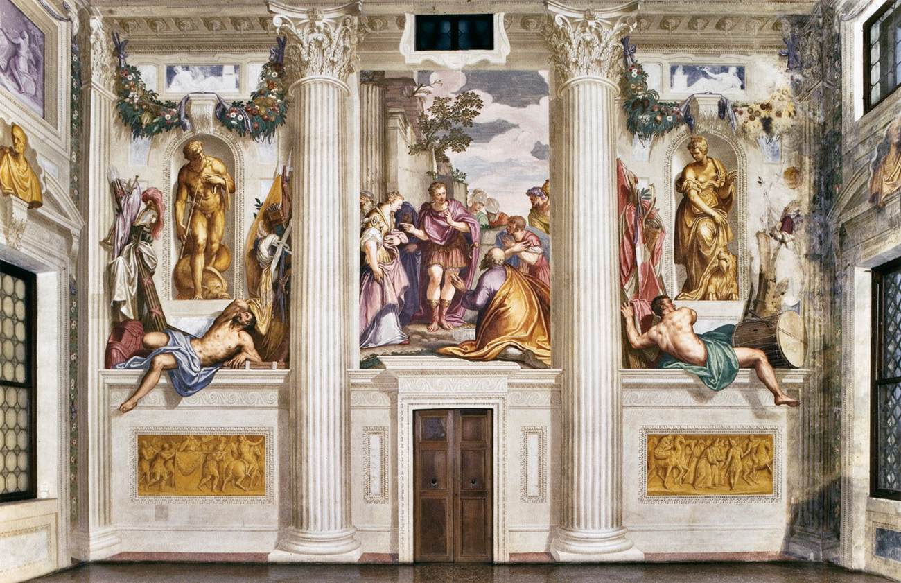 Wall in the Central Hall by ZELOTTI, Giovanni Battista