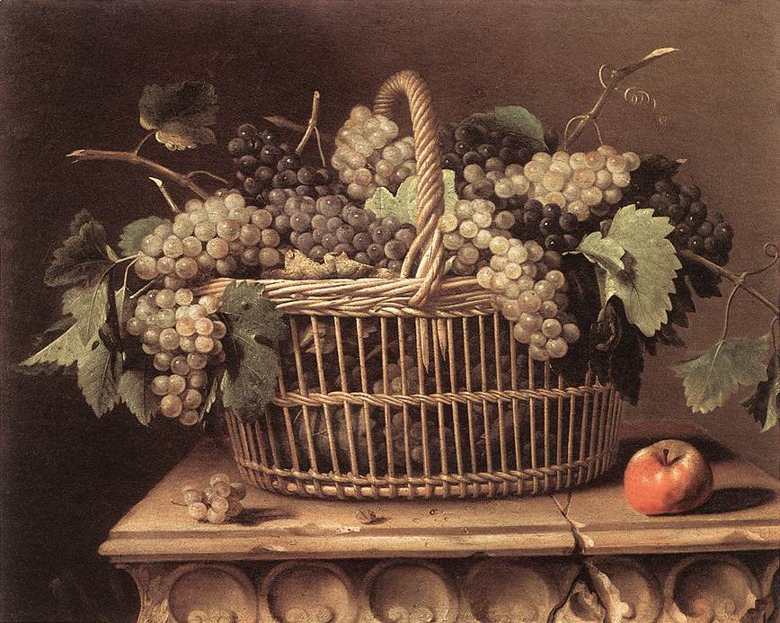 Basket of Grapes by DUPUYS, Pierre