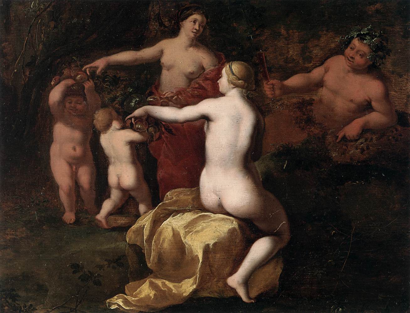 Bacchus and Nymphs in Landscape (detail) by CUYLENBORCH, Abraham van