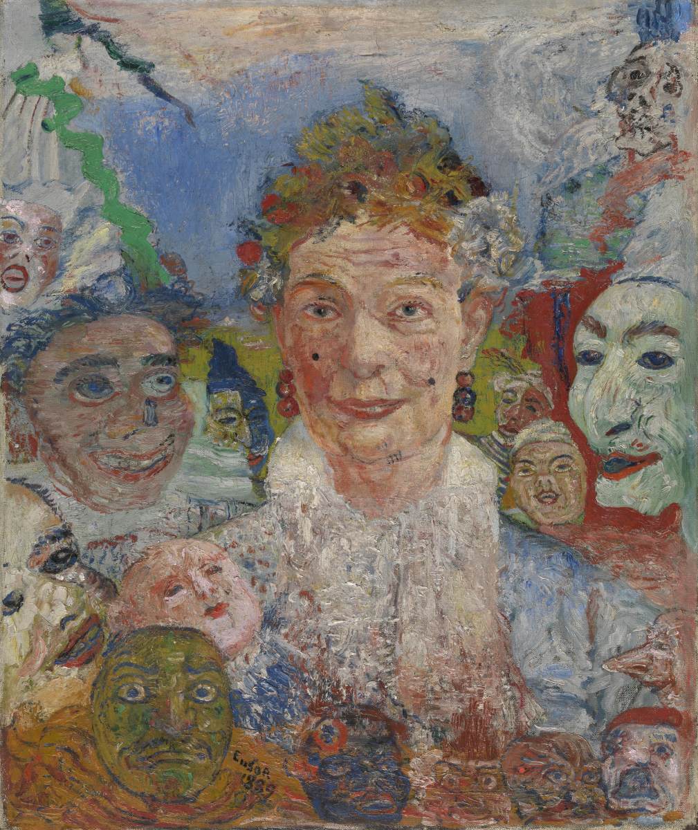 Old Lady with Masks by ENSOR, James