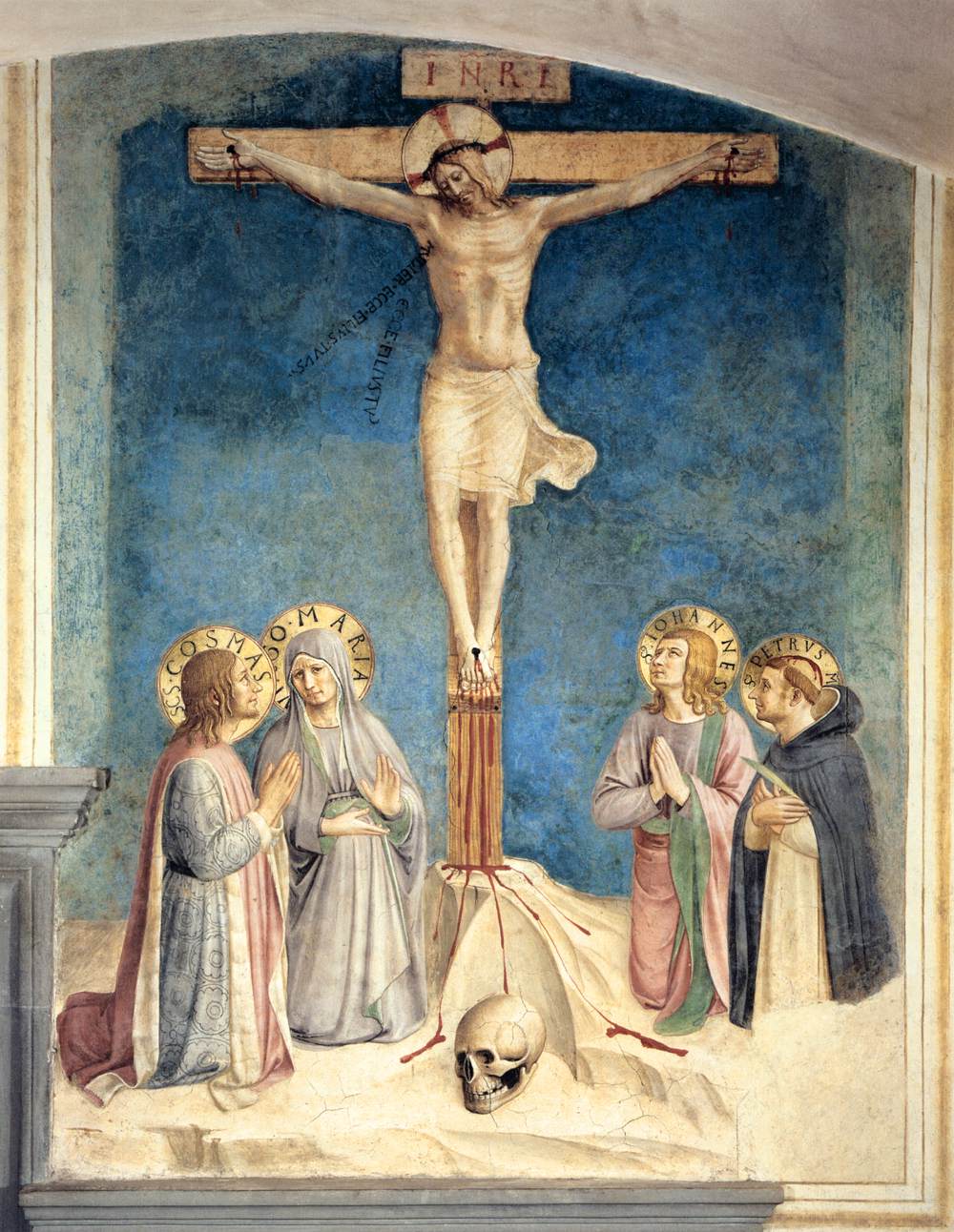 Crucifixion with the Virgin and Sts Cosmas, John the Evangelist and Peter Martyr (Cell 38) by ANGELICO, Fra