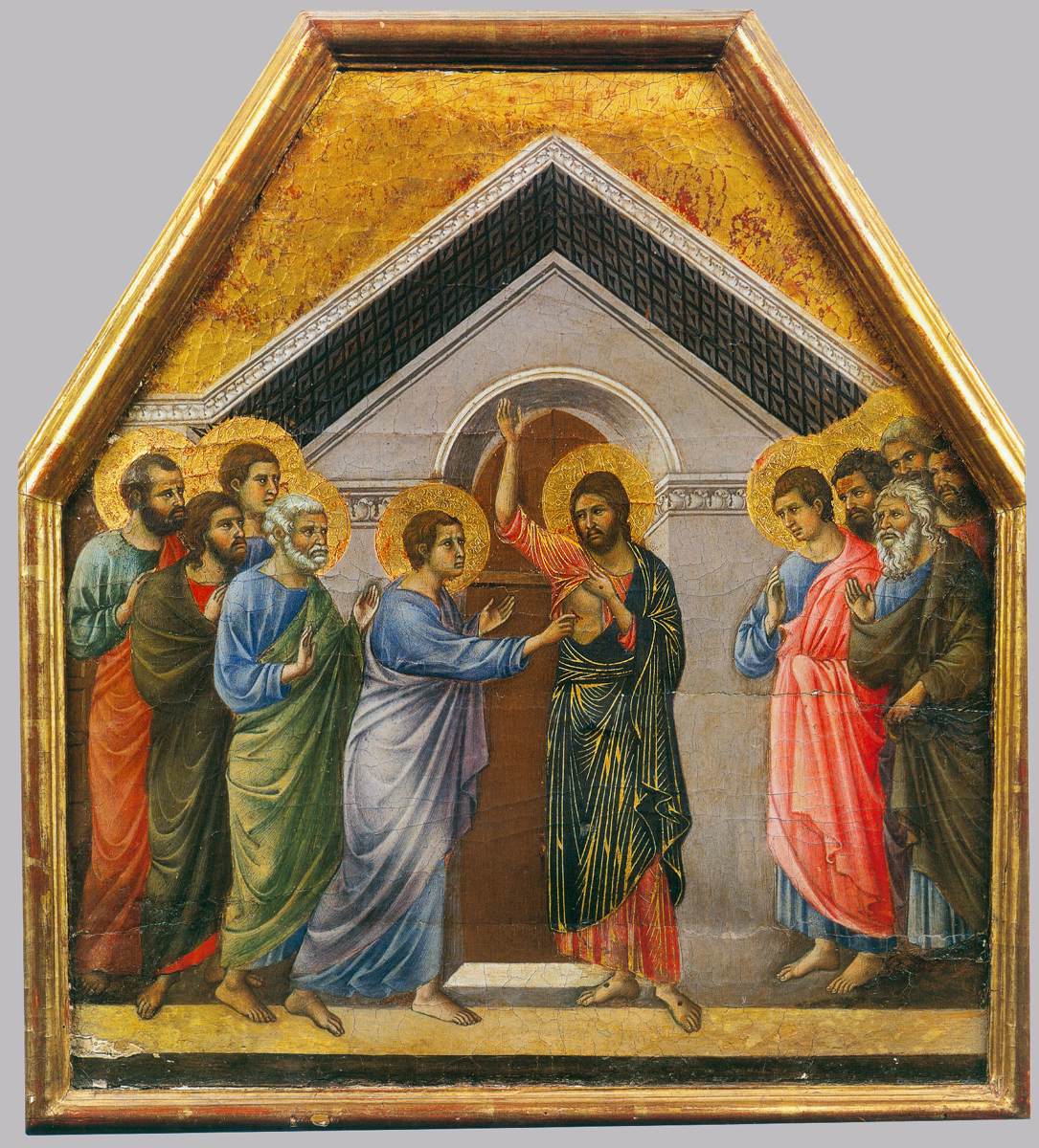 Doubting St Thomas (panel 2) by DUCCIO di Buoninsegna