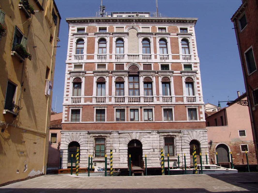 Palazzo Corner Mocenigo: Façade towards Rio di San Polo by SANMICHELI, Michele