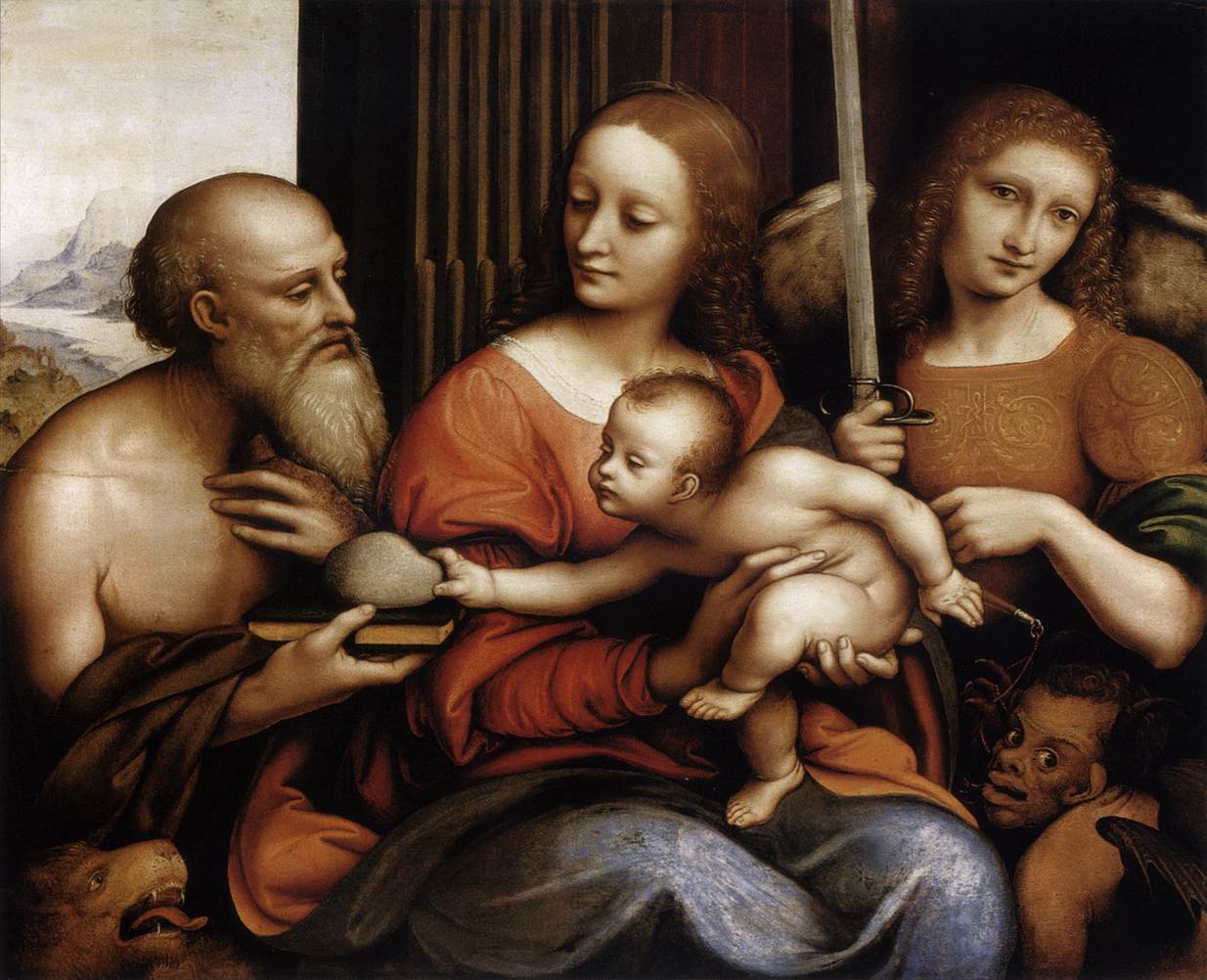 Madonna and Child with Sts Jerome and Michael by